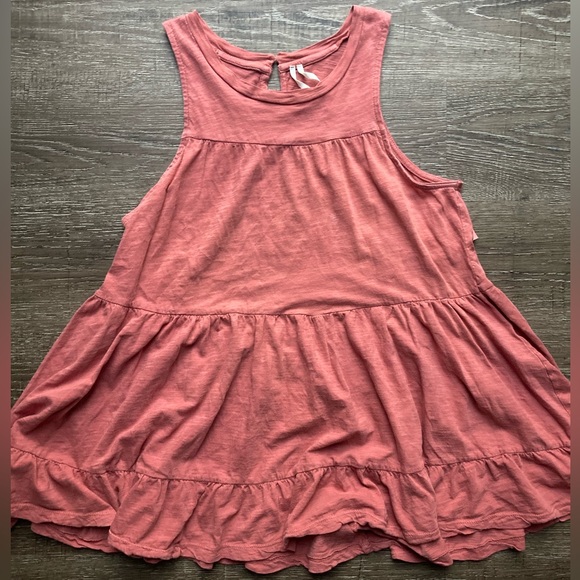 Anthropologie Babydoll Tank Top Coral Pink Size XS - Picture 1 of 4
